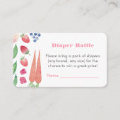 Groenten en fruit Baby shower Luierraffel Informatiekaartje (Voorkant)