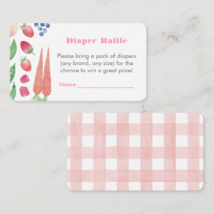 Groenten en fruit Baby shower Luierraffel Informatiekaartje