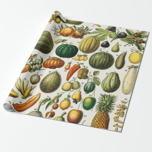Groenten en fruit cadeaupapier (Uitgerold)