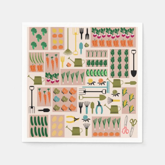 Groenten en fruit Garden Paper Napkins Servet (Voorkant)