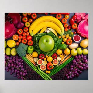 Groenten en fruit Gezondheid van de voeding Poster