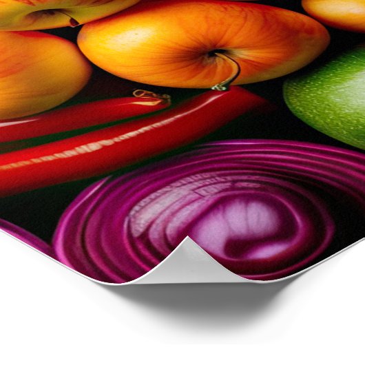 Groenten en fruit Gezondheid van de voeding Poster (Hoek)