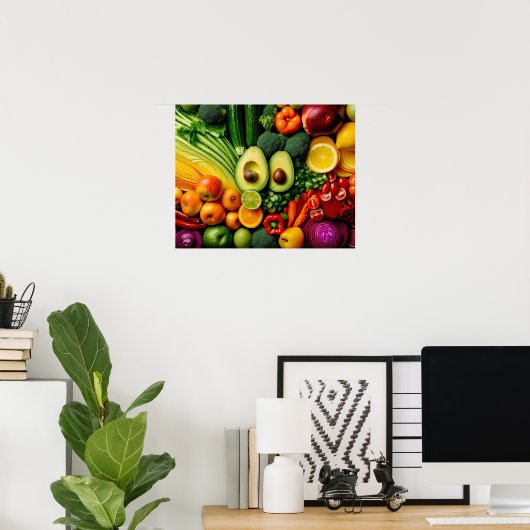 Groenten en fruit Gezondheid van de voeding Poster (Thuiskantoor)