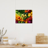 Groenten en fruit Gezondheid van de voeding Poster (Keuken)