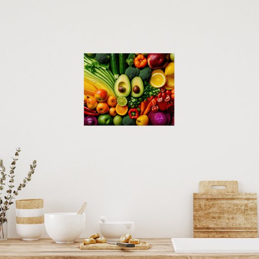 Groenten en fruit Gezondheid van de voeding Poster (Keuken)