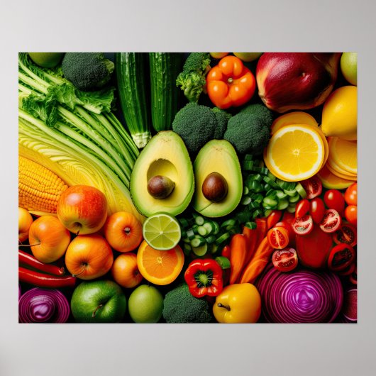 Groenten en fruit Gezondheid van de voeding Poster (Voorkant)