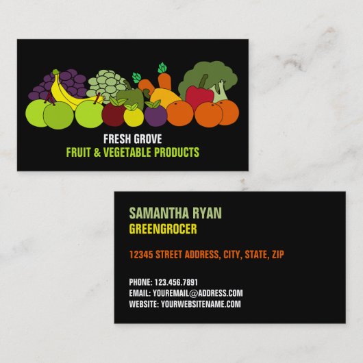 Groenten en fruit, groenteboeren Visitekaartje (Voorkant / Achterkant)