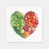 Groenten en fruit hart servetten (Voorkant)