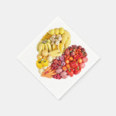 Groenten en fruit hart servetten (Hoek)