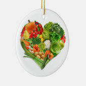 Groenten en fruit - Hart - Vegan Keramisch Ornament (Rechts)