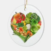 Groenten en fruit - Hart - Vegan Keramisch Ornament (Links)