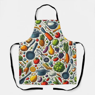 Groenten en fruit in de keuken. schort