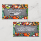 Groenten en fruit in de tabel visitekaartje (Voorkant / Achterkant)