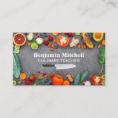 Groenten en fruit in de tabel visitekaartje (Voorkant)