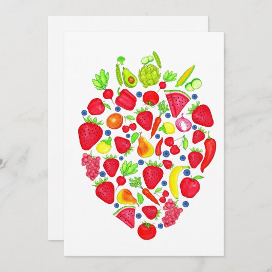 Groenten en fruit kaart (Voorkant / Achterkant)