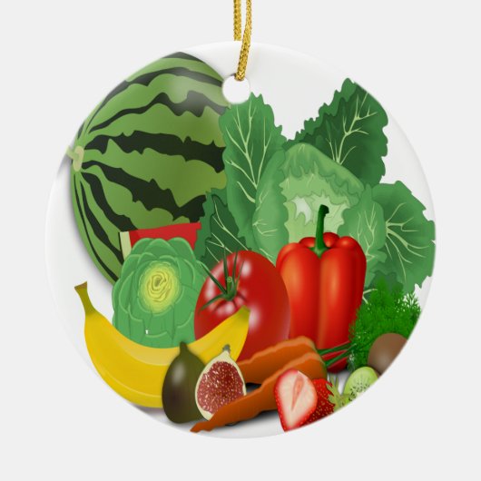 groenten en fruit keramisch ornament (Voorkant)