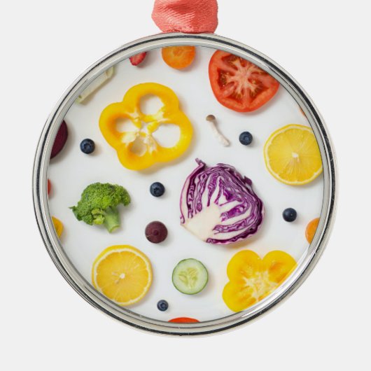 Groenten en fruit metalen ornament (Voorkant)