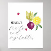 Groenten en fruit Monogrammen voor kleine bedrijve Poster (Voorkant)