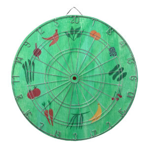 Groenten en fruit op Blended Green Dart Board Dartbord
