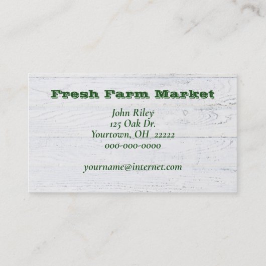 groenten en fruit op de markt visitekaartje (Achterkant)