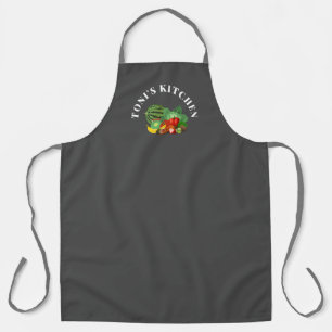 Groenten en fruit op grijs Gepersonaliseerd Apron Schort