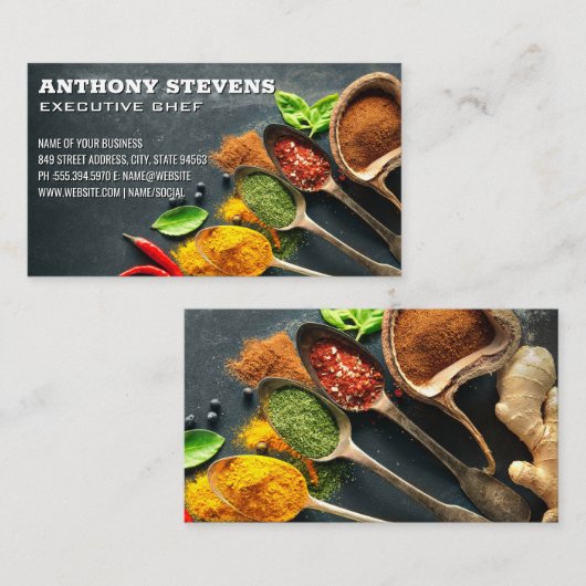 Groenten en fruit op tafelVisitekaartje Visitekaartje (Voorkant / Achterkant)