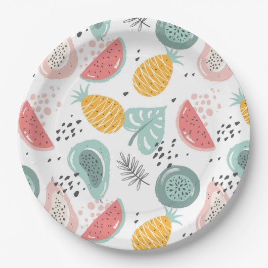 Groenten en fruit papieren bordje (Voorkant)