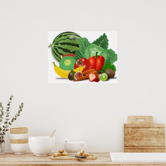 Groenten en fruit poster (Keuken)