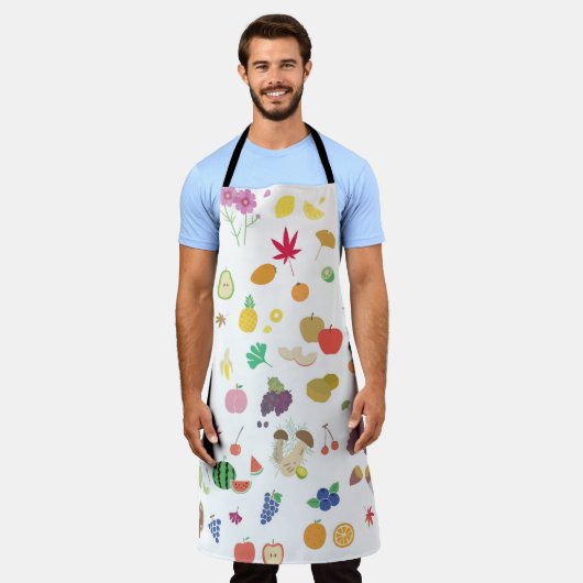 Groenten en fruit Print Schort (Gedragen)