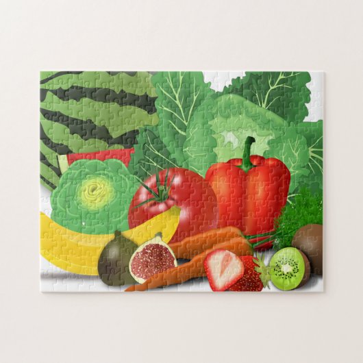 Groenten en fruit puzzel (Horizontaal)