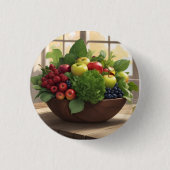 Groenten en fruit ronde button 3,2 cm (Voorkant)