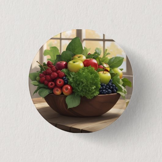 Groenten en fruit ronde button 3,2 cm (Voorkant)