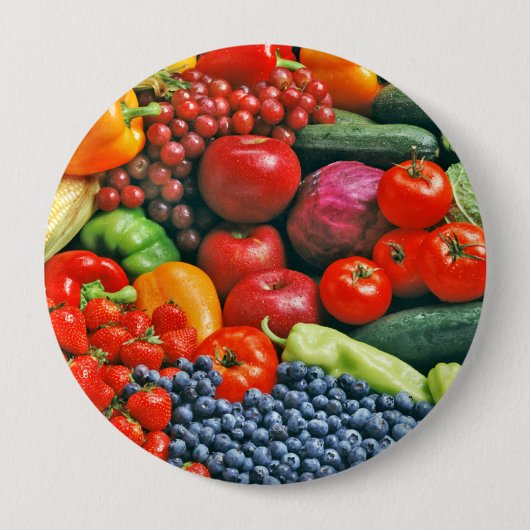 groenten en fruit ronde button 4,0 cm (Voorkant)