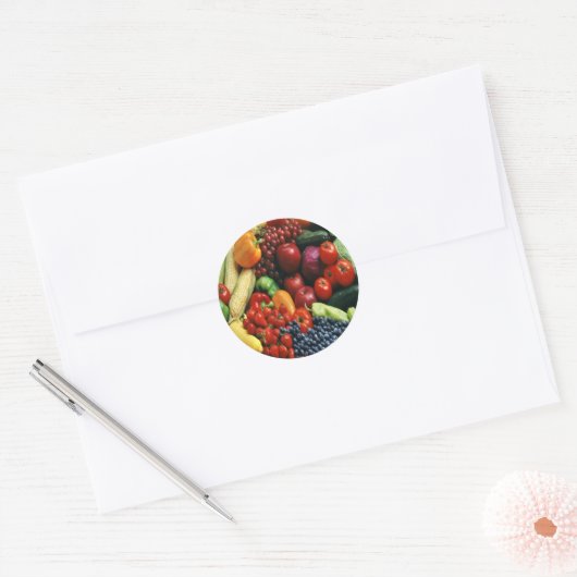 GROENTEN EN FRUIT RONDE STICKER (Envelop)