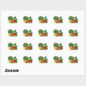 Groenten en fruit ronde sticker (Vel)
