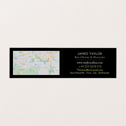 Groenten en fruit, sappelbast, gedetailleerd visitekaartje (Binnenkant ongevouwen)