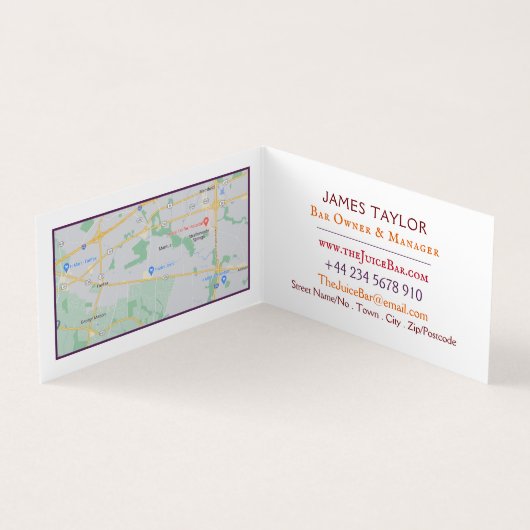 Groenten en fruit, sappelbast, gedetailleerd visitekaartje (Binnen)