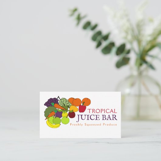 Groenten en fruit, sappelbast visitekaartje (Staand voorkant)