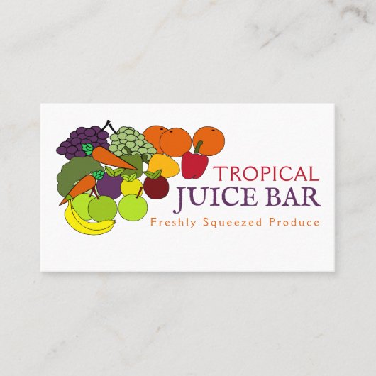 Groenten en fruit, sappelbast visitekaartje (Voorkant)