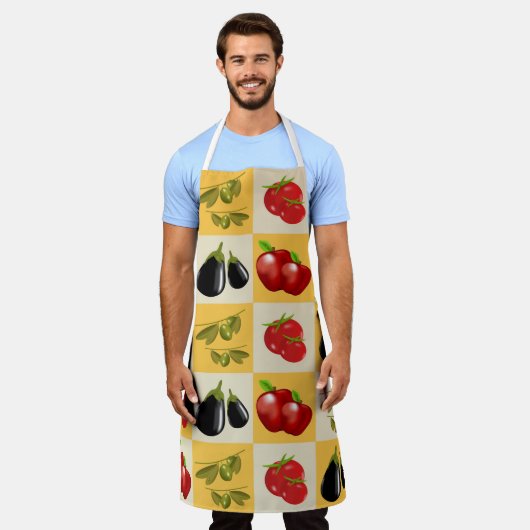 Groenten en fruit schort (Gedragen)