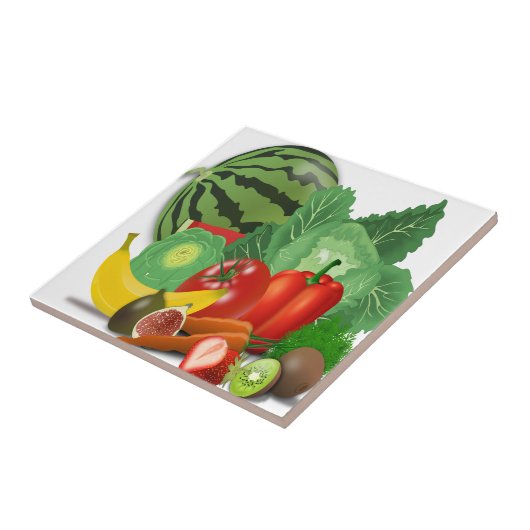 groenten en fruit tegeltje (Zijkant)