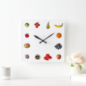 Groenten en fruit vierkante klok (Huis)
