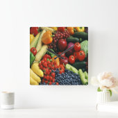 GROENTEN EN FRUIT VIERKANTE KLOK (Huis)