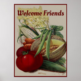  groenten en fruit Welkom Friends Kitchen Poster