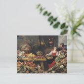 Groenten- en fruitmarkt briefkaart (Staand voorkant)