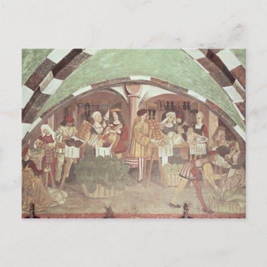Groenten- en fruitmarkt briefkaart (Voorkant)