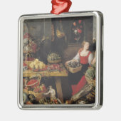 Groenten- en fruitmarkt metalen ornament (Links)