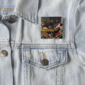 Groenten- en fruitmarkt vierkante button 5,1 cm (In situ)