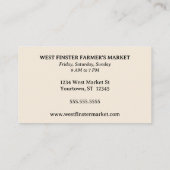 Groenten- en fruittelers CSA Visitekaartje (Achterkant)