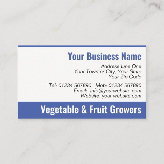 Groenten- en fruittelers QR-code Visitekaartje (Voorkant)